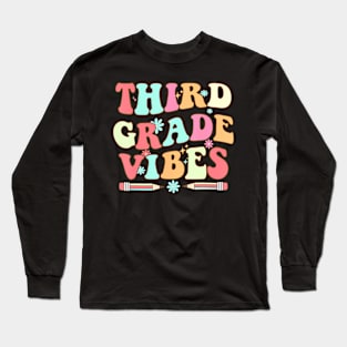 Back To School Third Grade Vibes Teacher Women Kids Long Sleeve T-Shirt